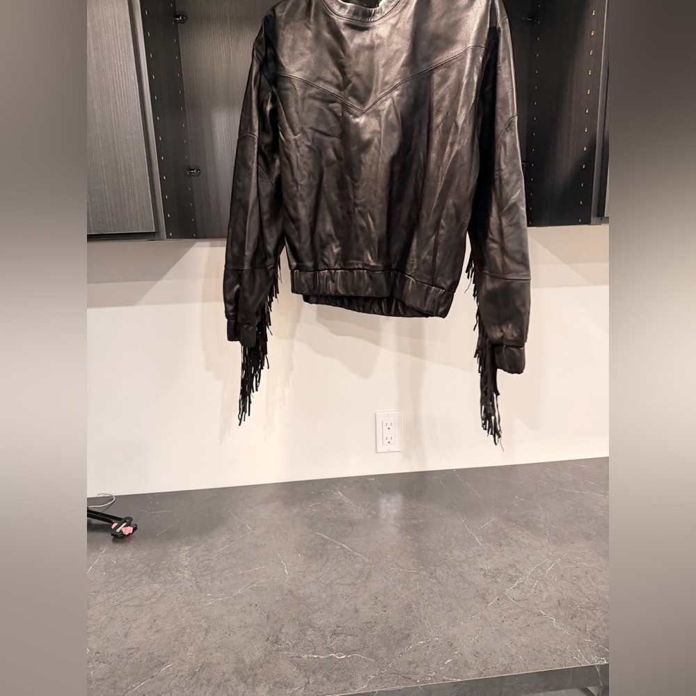 IRO Black Leather Women's blouse pre loved. - Picture 5 of 13